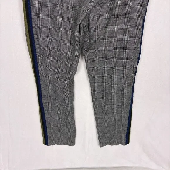 Maeve by Anthropologie Black Plaid with Sparkle Striped Side Pants Size Large - Picture 10 of 12